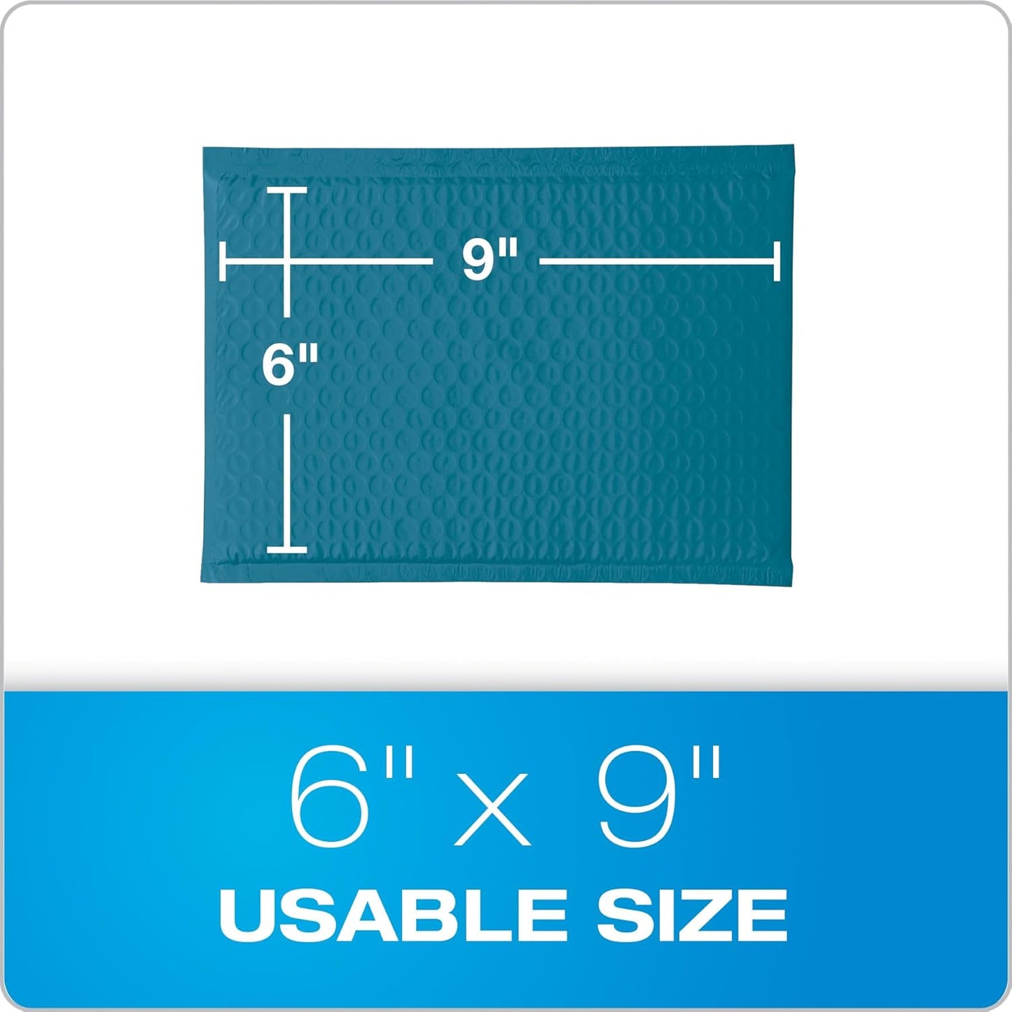 Quality Park Bubble Mailers, 6 x 9 Inch, White Poly Mailers, Padded Envelopes, Shipping Envelopes, Water Resistant, Self Seal, 50 Per Box (QUA85856), Plastic