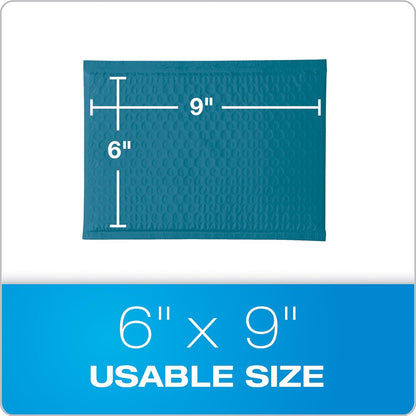 Quality Park Bubble Mailers, 6 x 9 Inch, White Poly Mailers, Padded Envelopes, Shipping Envelopes, Water Resistant, Self Seal, 50 Per Box (QUA85856), Plastic