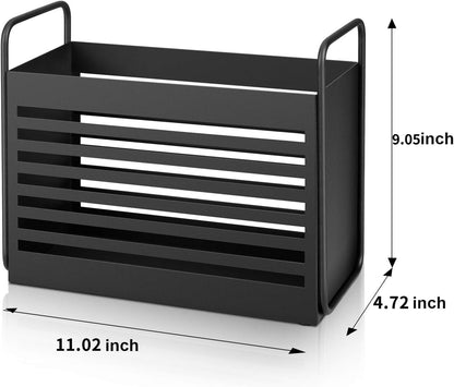 Magazine Rack, Magazine File Holder Mail Organizer Folder Organizer Bin for Magazines, Books, Newspapers, Tablets in Home, Office, Black