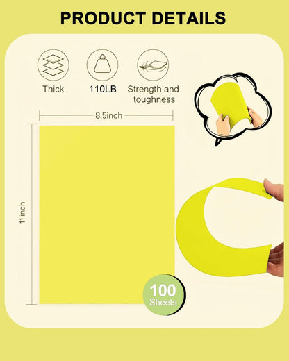Veritas White Cardstock 8.5 x 11”, 110LB Index/199GSM Heavyweight Card Stock, 100 Sheets, Thick Cardstock Printer Paper for Copy, Printing, Art Projects, Invitations, Made In USA