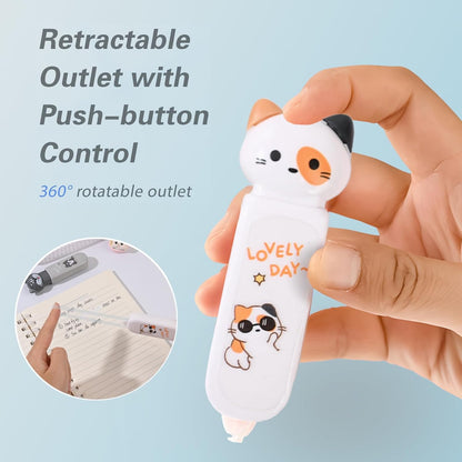 Correction Tape, Mini Retractable Correction Tape Pen, with Aesthetic Cute Cat Paw Applicator,for Back To School Office Supplies.