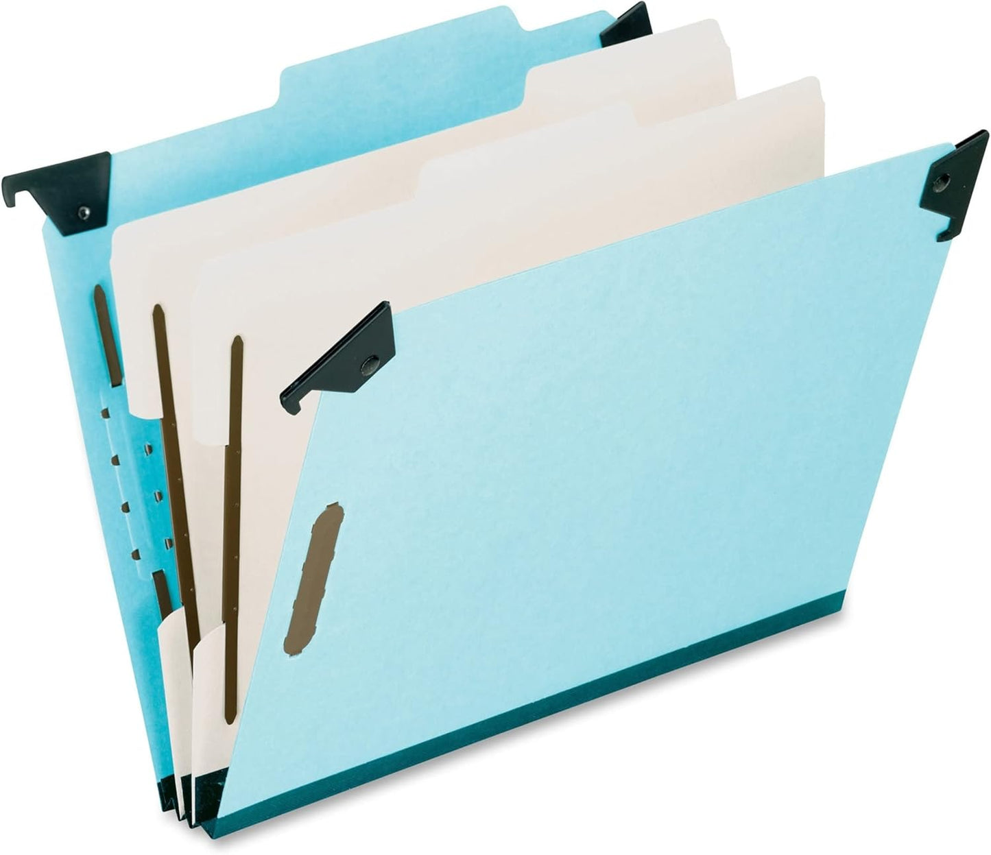 Pendaflex 59252 Pressboard Hanging Classi-Folder, 2 Divider/6-Sections, Letter, 2/5 Tab, Blue