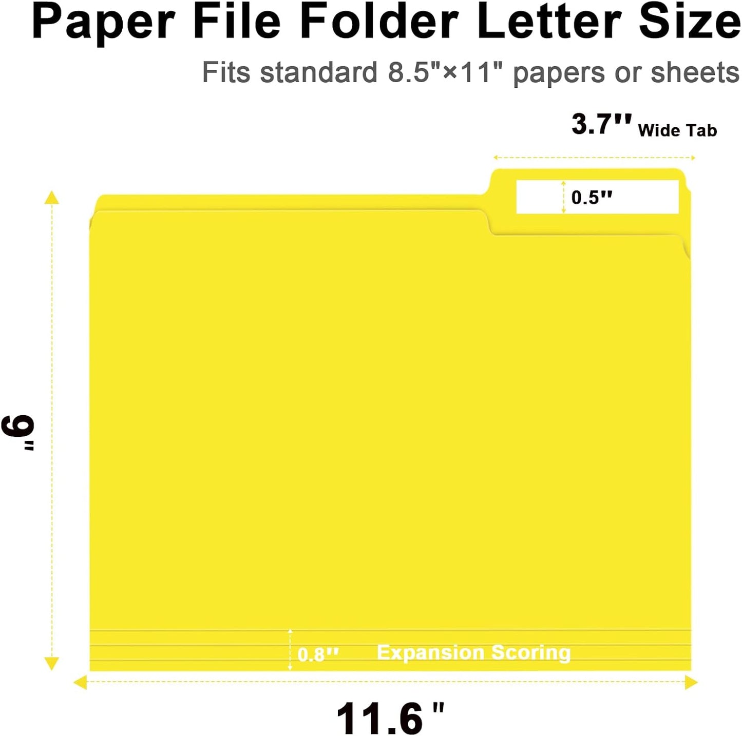 File Folder, RAZCC 150 Pack 1/3 Cut Tab File Folders Letter Size, Manila Folders, Folders with Tab, Great for Organizing and Easy File Storage