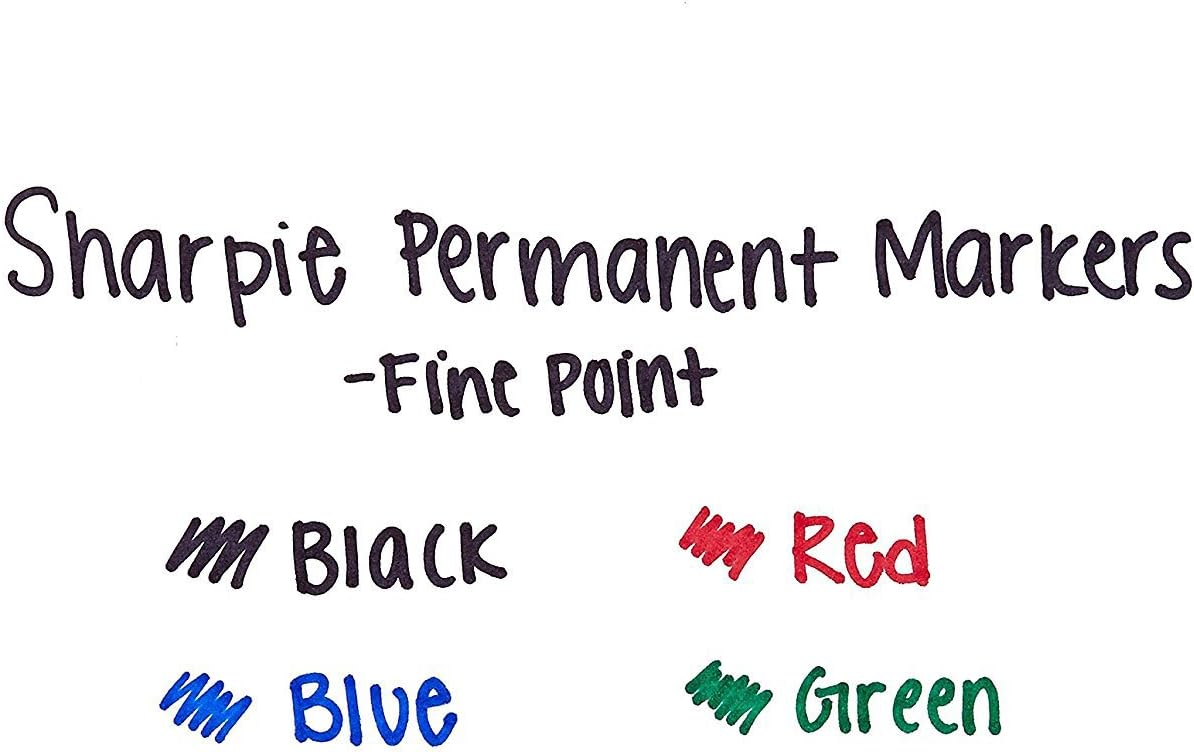 Sharpie Permanent Markers, Fine Point, Black, 12 Count