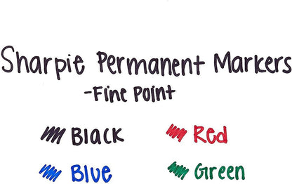 Sharpie Permanent Markers, Fine Point, Black, 12 Count