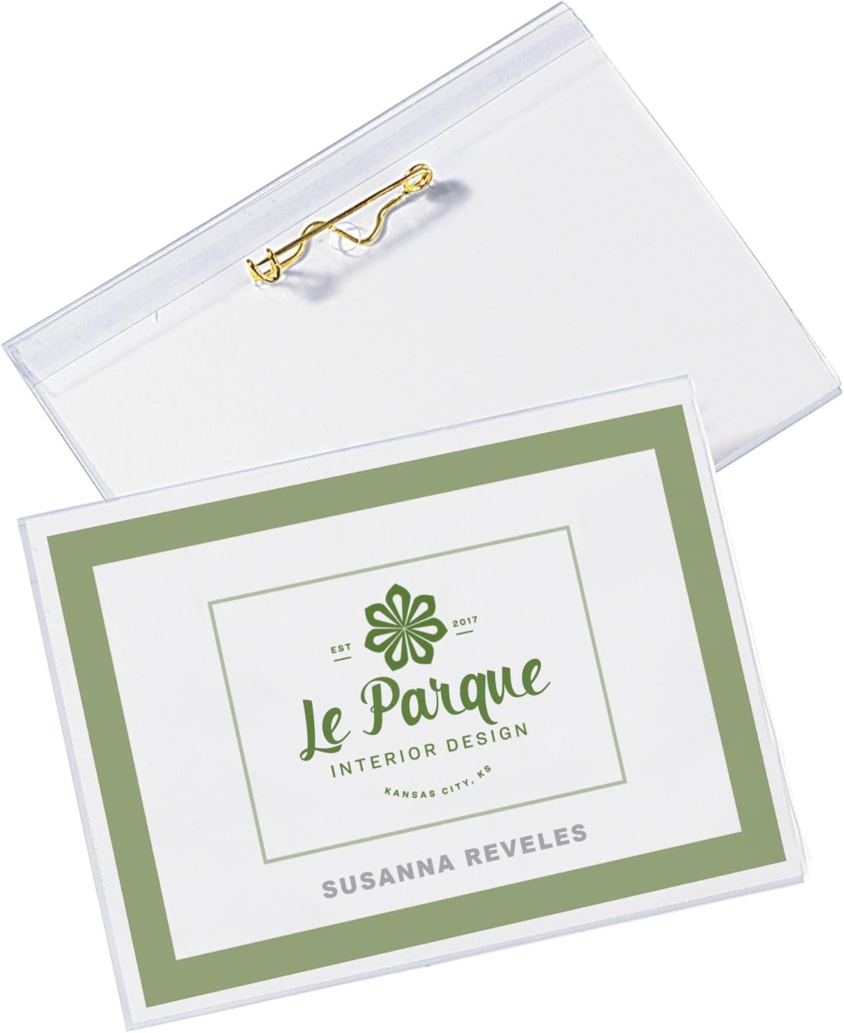 Avery Customizable Name Badges, Pin Style, 2.25" x 3.5", Clear Name Tag Holders, White Laser/Inkjet Printable Inserts, 100 Total (74549)