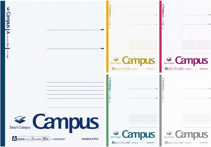 KOKUYO Composition Notebooks, 5 Pack Campus Semi-B5 Comp Book with Dot B 6mm Ruled, 30 Sheets, School Lined Notebook in Shear Stone, Journal Notebook for Women Work Study Note Taking(NO-GS3CWBT-L1X5)