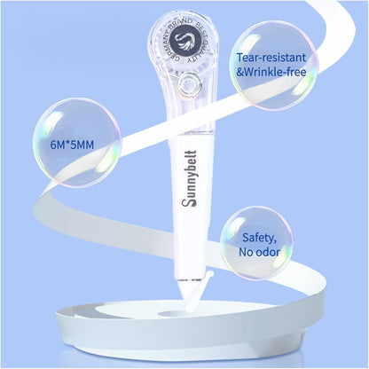 19.69ft Correction Tape Pen, 5-Count Pack, Dry Instantly, Stretch Resistant, not Easy to Break, as Smooth as Writing, Perfect for School, Office Supplies, Black White Red Yellow Blue