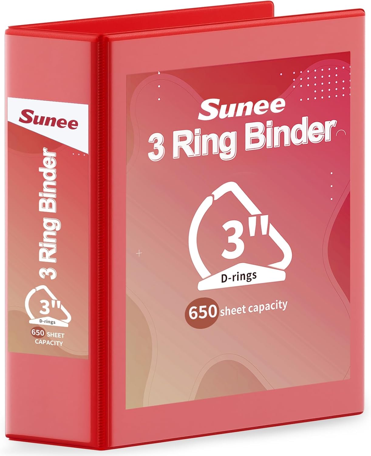 SUNEE 3 Ring Binder 2 Inch, Clear View Binder Three Ring PVC-Free (Fit 8.5x11 Inches) for School or Office Supplies, Light Purple, 1 Pack