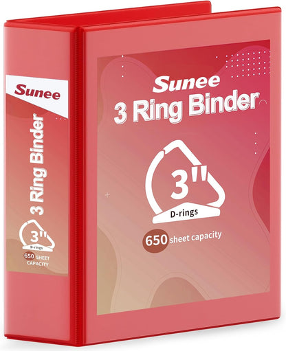 SUNEE 3 Ring Binder 2 Inch, Clear View Binder Three Ring PVC-Free (Fit 8.5x11 Inches) for School or Office Supplies, Light Purple, 1 Pack