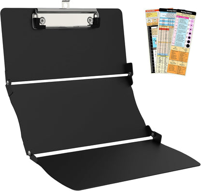 Nursing Clipboard Foldable Clipboard Medical: Edition Cheat Sheets Aluminum 3 Layers Foldable Clipboards Nursing Pocket Size Profile Clip Nurse Clipboards Notepad for Nurses Students and Doctors