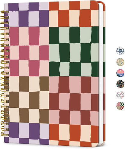 ZOTIA Lined Spiral Journal for Women, A5 Cute Hardcover College Ruled Notebook for Work, School & Note Taking, Aesthetic Writing Journal, 140 Pages (5.8" x 8.3"), Blue Floral