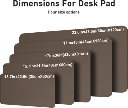 Aothia Non-Slip Waterproof PU Leather Desk Pad Protector for Mouse, Writing Desk, Office, Home, Laptop Blotter, 23.6" x 13.7", Black - Colors B