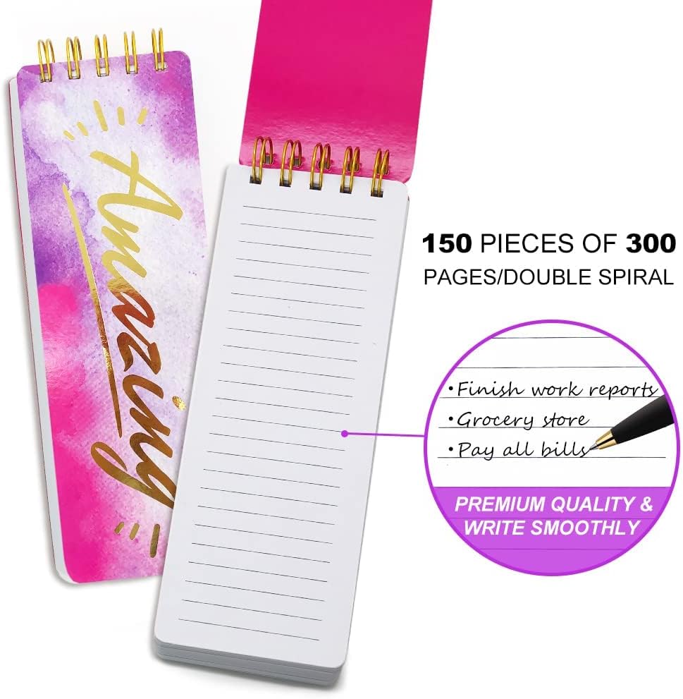 KiDEPOCH Spiral Memo List Pad, Sturdy Covers, 3 x 8.5, 300 Pages, Splashy Notes for School, Bravo Character