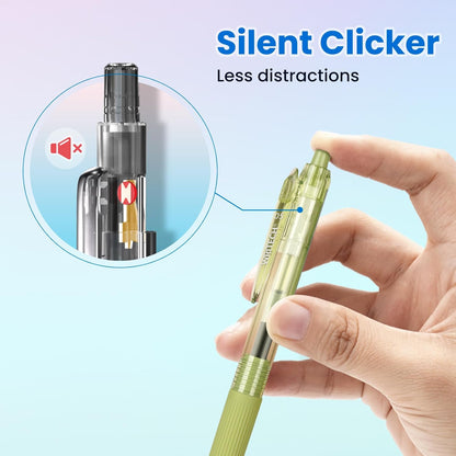 WRITECH Gel Pens Fine Point: Nebula Pen Set 0.7mm Black Ink Retractable 6ct Medium Point Smooth Writing with Aesthetic Gradient Color Barrel for Journaling Note Taking Silent Click No Smear