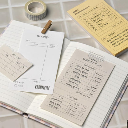 Monolike Memopad Memories design B SET - 4 Packs, 4 Different Designs, 100 Sheets Per Pad, Total 400 Sheets, Note pads, Writing pads, 3.15 x 4.17 Inches
