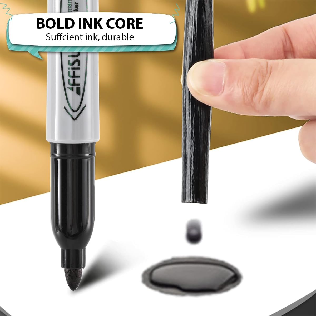 Permanent Markers, Ultra Fine Point, Black, 75 Count, 0.4mm, Fine tip permanent marker set, quick dry, waterproof, fading resists, durable, marks on paper, glass, ceramic, plastic, wood, rock, metal