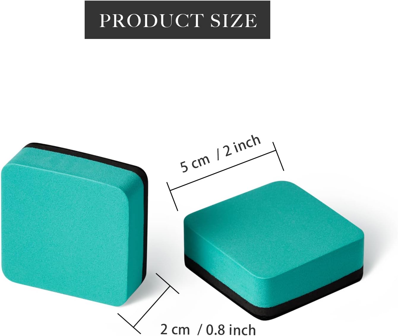 Favourde 48 Pack Magnetic Whiteboard Dry Erase Erasers Chalkboard Cleansers for Classroom, Home and Office (Blue)