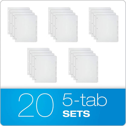 Oxford Binder Dividers for 3 Ring Binders, 10 Pack, 8-Tab Dividers, Write On Tabs, White Paper, 80 Total
