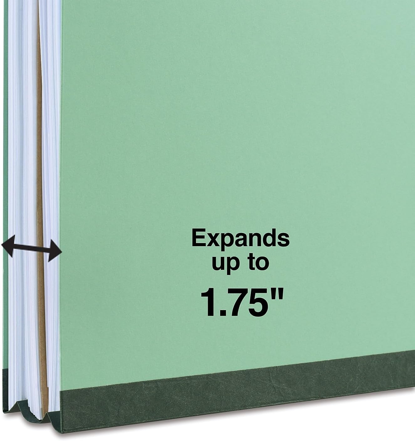 Staples Pressboard Classification Folders, Legal Size, 1‑Divider, 1.75" Expansion, Light Green, Heavy‑Duty Construction – 40/Carton