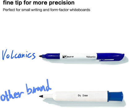 Volcanics Black Dry Erase Markers Low Odor Fine Whiteboard Markers Thin Box of 12