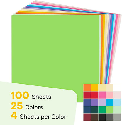 White Cardstock 12x12-24 Sheets Cardstock Paper, Goefun 80lb White Card Stock Paper for Card Making, Cricut, Crafting, Scrapbook, Photo Albums