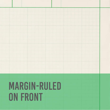 Grid+Bound Engineering Notebook, Spiral-Bound, 2 Pack, 8.5" x 11", Green Tint, Margin Front, 5x5 Graph Back, 150 Sheets per Notebook