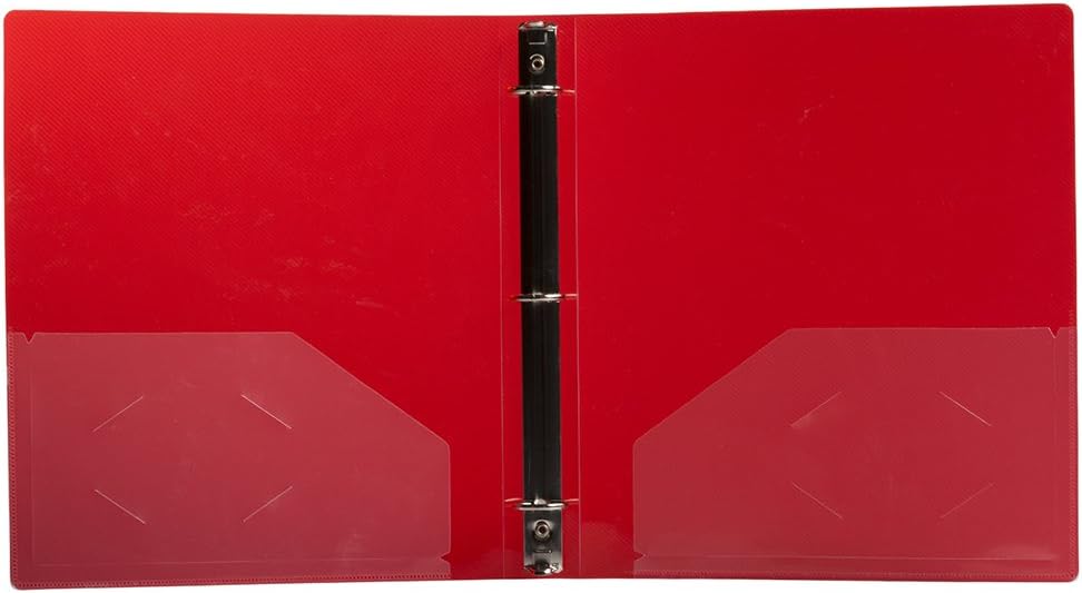 JAM PAPER Plastic 0.75 inch Binder - Clear 3 Ring Binder - Sold Individually