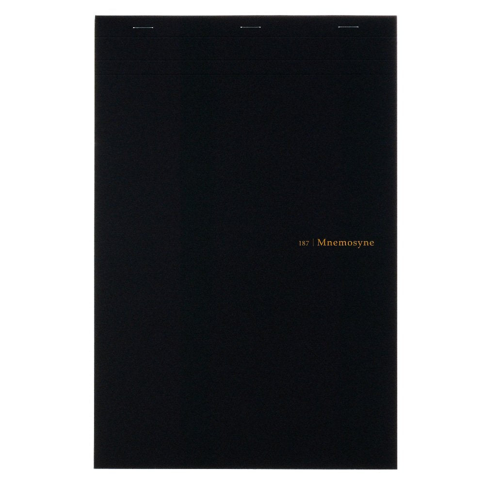 Maruman Mnemosyne Stapled Grid Notepad- A4, 8.27" x 11.69", 70 Sheets / 140 Pages, 5mm Graph Paper Notepad, Perforated Pages, Vertical Binding, With Quality Paper Made in Japan