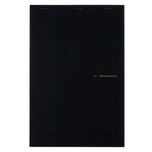 Maruman Mnemosyne Stapled Grid Notepad- A4, 8.27" x 11.69", 70 Sheets / 140 Pages, 5mm Graph Paper Notepad, Perforated Pages, Vertical Binding, With Quality Paper Made in Japan