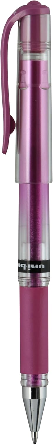 uniball Signo Gel Impact Pens, Bold Point (1.0mm), Metallic Pink Ink, 6 Pens