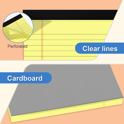 5 Pcs Note Pads 5 x 8 Inch Small Legal Pads 5 x 8 Colored Notepad 5 x 8 Micro Perforated Writing Pads Lined Paper College Ruled 30 Sheets Notebook for Study, To-Do Lists, School & Office Supplies
