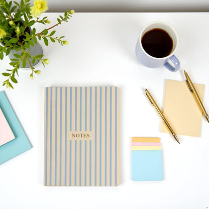 Pearhead Blue Matchbook Hardcover Journal, 6x8 College-Ruled Lined Notebook, 200 Pages, Trendy Writing Journal for Work, School & Everyday Notes