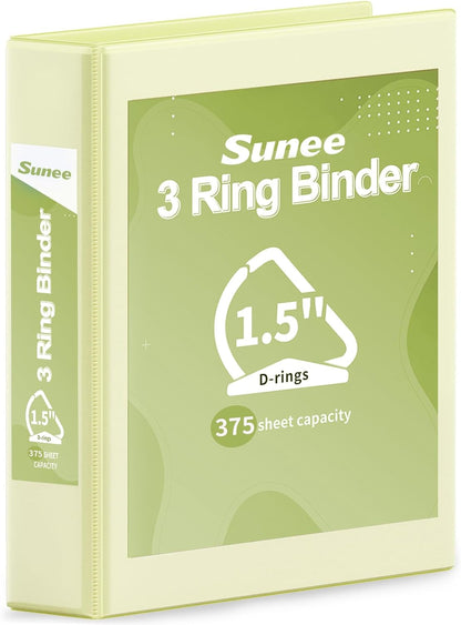 SUNEE 3 Ring Binder 2 Inch, Clear View Binder Three Ring PVC-Free (Fit 8.5x11 Inches) for School or Office Supplies, Light Purple, 1 Pack