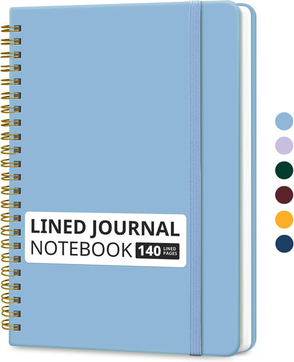 Taja Lined Spiral Journal Notebook for Women & Men, 140 Pages, College Ruled Hardcover Notebook for Work & Note Taking, Journals for Writing, A5(5.7" x 7.9") - Green
