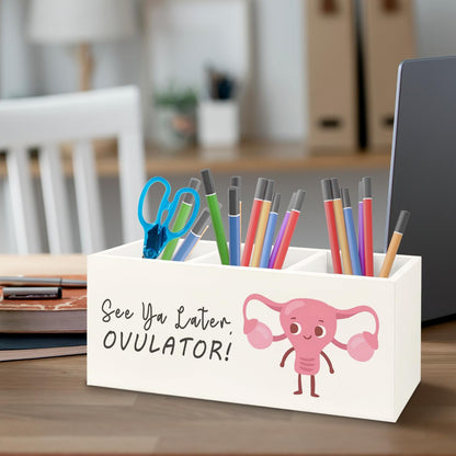 Teacher Appreciation Gifts, Boho Rainbow Teacher Wooden Pen Pencil Holder for Office Desk, Back to School Supplies Gifts for Teachers, It's a Good Day to Teach Tiny Humans