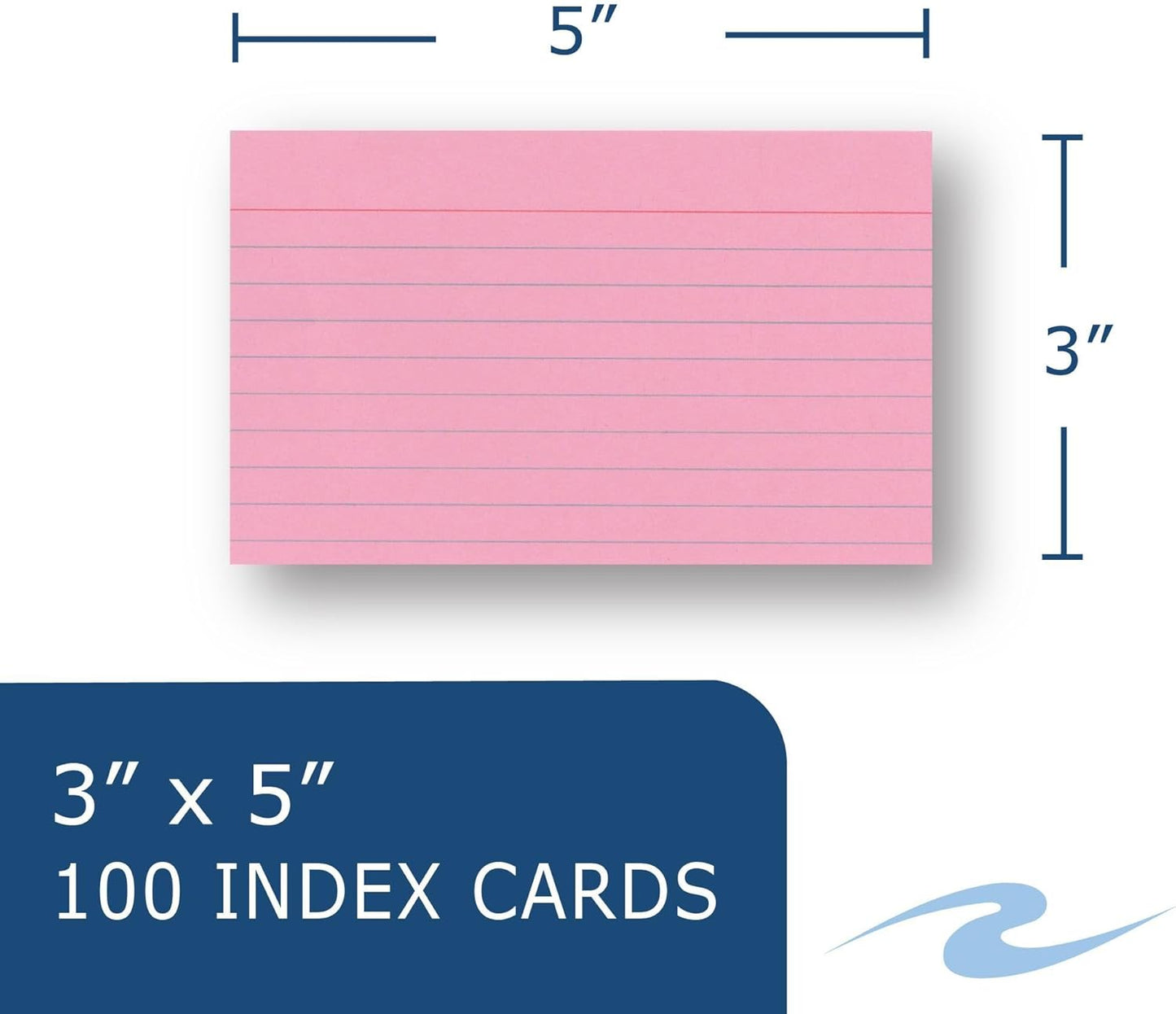 Roaring Spring Mini Index Cards 3"x2.5", 200 Count, 100# White Single Sided Ruled Paper, In Convent Tray Holder, Blank on Back (Pack of 1)