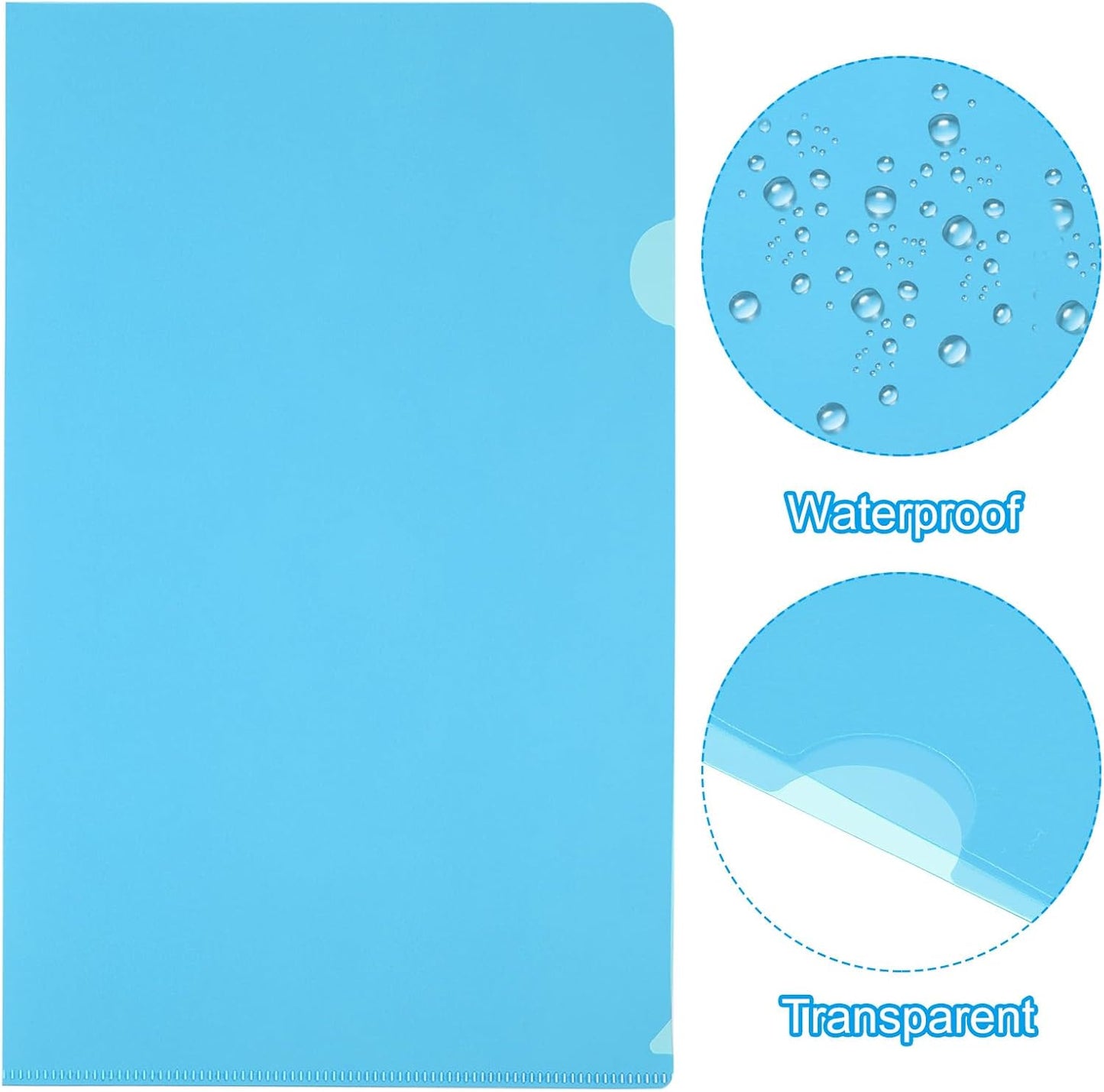 PATIKIL L Type Folders 50 Pack A4 Plastic File Project Pockets Clear Paper Document Jacket Sleeves for Office, Orange