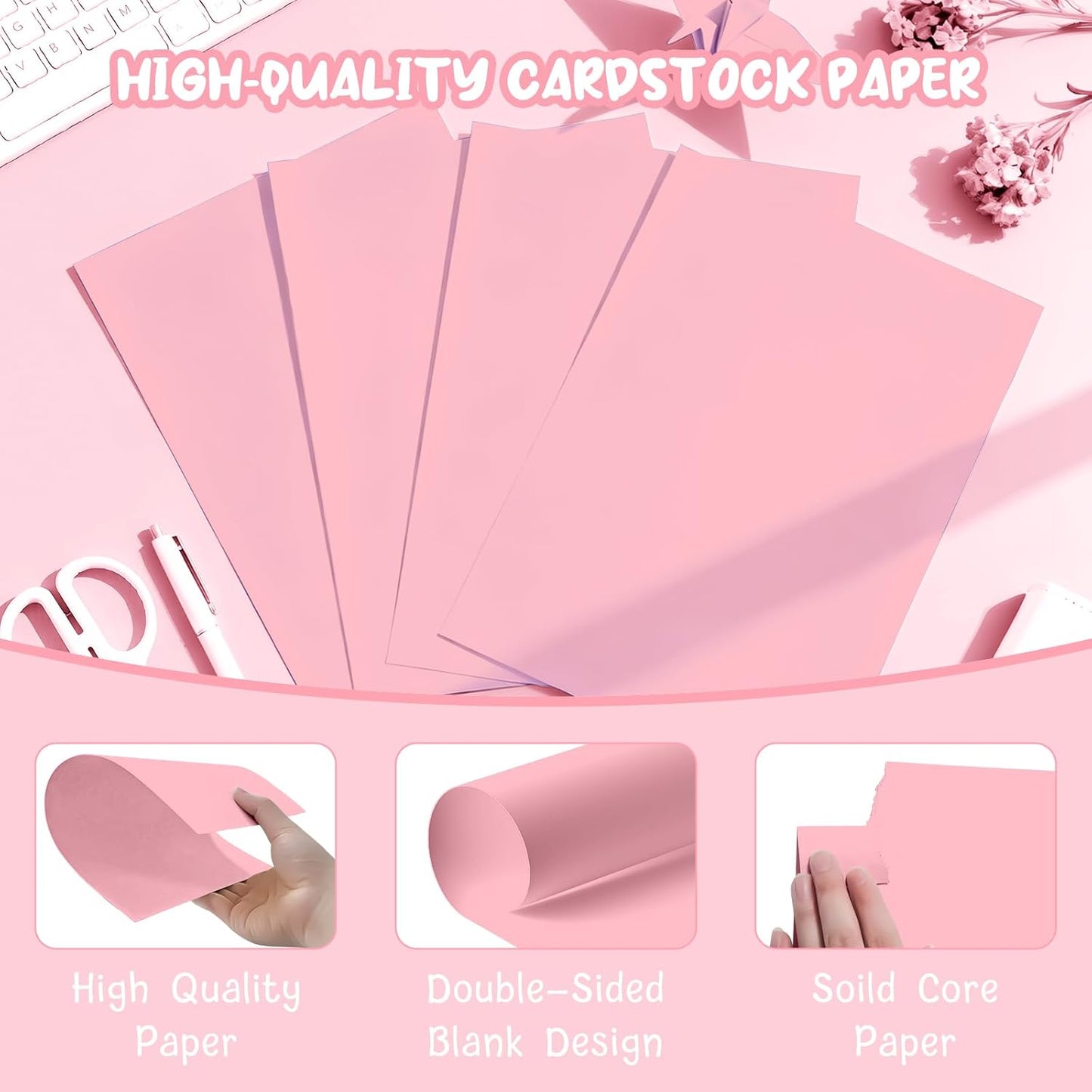 40 Sheets Cream Cardstock Paper 8.5 x 11, Ivory Cardstock Printer Paper 8.5x11, Off White Card Stock Paper 8.5 x 11, 200 GSM Construction Paper for DIY Cards, Greeting Cards, Wedding Invitations