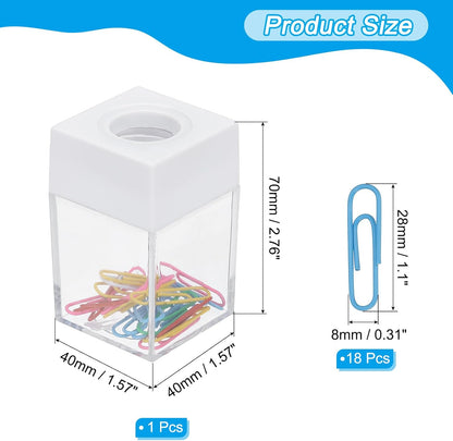PATIKIL Magnetic Paper Clip Holder Dispenser, Large Capacity Paper Clip Organizers with Magnetic Top for Desk Supplies, Office, Classroom, Home, Purple