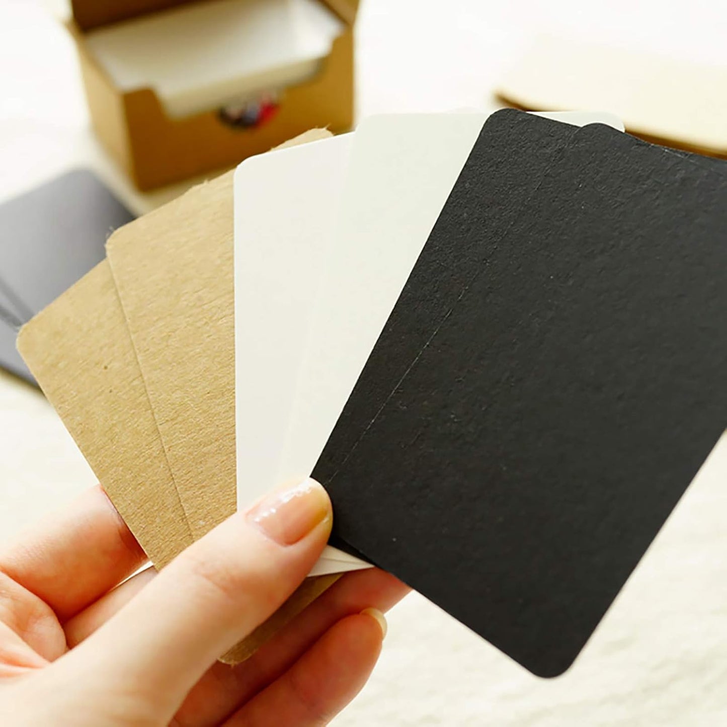 VANRA 300 Small Blank Cards 3.5x2 inches Color Cardstock Study Flash Cards Index Cards, Unruled with Rounded Corners (White, 300/Pack)