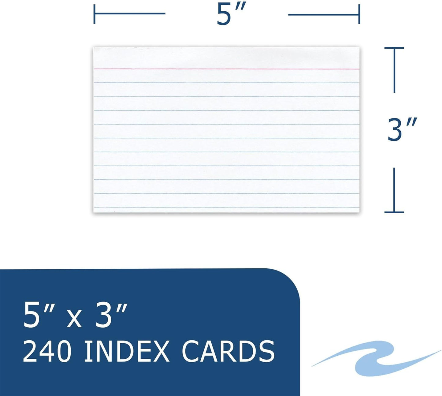 Roaring Spring Mini Index Cards 3"x2.5", 200 Count, 100# White Single Sided Ruled Paper, In Convent Tray Holder, Blank on Back (Pack of 1)