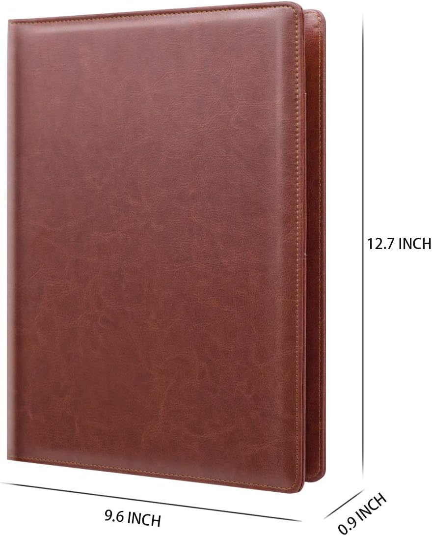 WAVEYU Resume Portfolio Folder, Padfolio Clipboard, Writing Portfolio Leather Clipboard with Cover for Legal Pad Holder Letter Size A4 for Business Conference Notepad Clip Boards, Purple