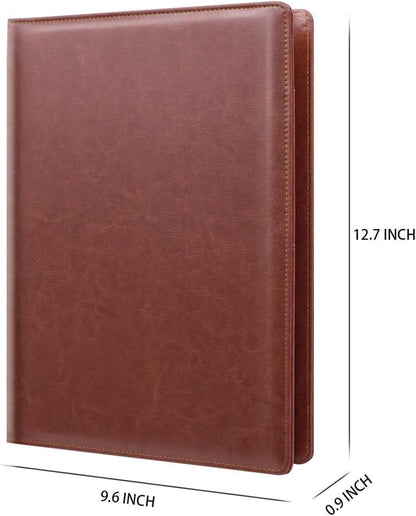 WAVEYU Resume Portfolio Folder, Padfolio Clipboard, Writing Portfolio Leather Clipboard with Cover for Legal Pad Holder Letter Size A4 for Business Conference Notepad Clip Boards, Purple