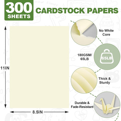 TUXIYA 300 Sheets Black Cardstock Paper,8.5 x 11 Inch Cardstock Paper,180 GSM/65LB Card Stock Printer Paper for Art,Invitations,DIY Cards,Watercolor & Craft Projects