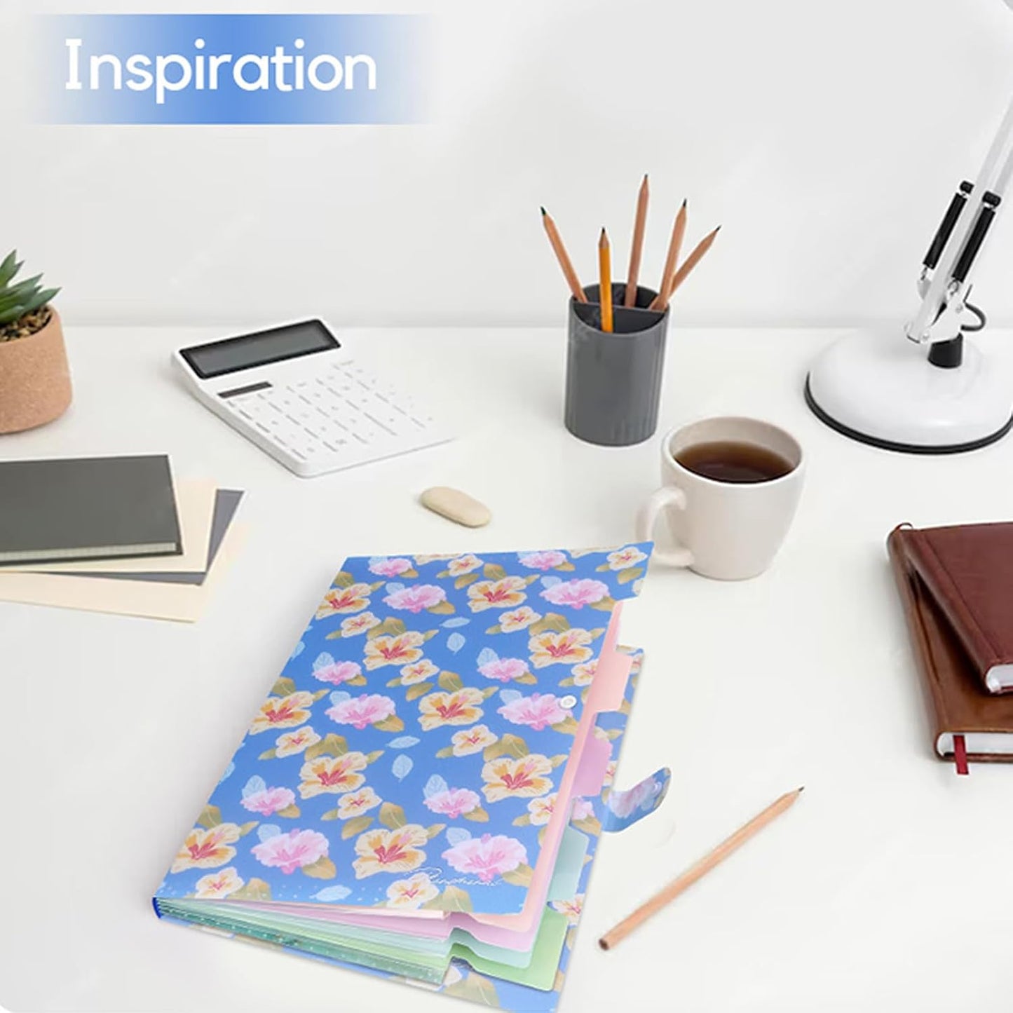 Forest Series Expanding File Folder Stylish Funky Cute Retro Document Organizer with Natural Scenes for Students,Teachers & Freelancers - Blue Butterfly