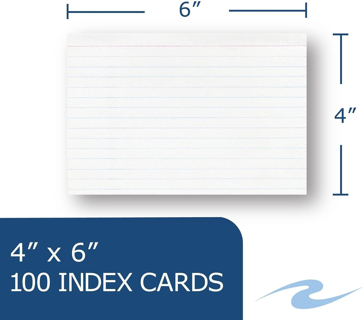 Roaring Spring Mini Index Cards 3"x2.5", 200 Count, 100# White Single Sided Ruled Paper, In Convent Tray Holder, Blank on Back (Pack of 1)