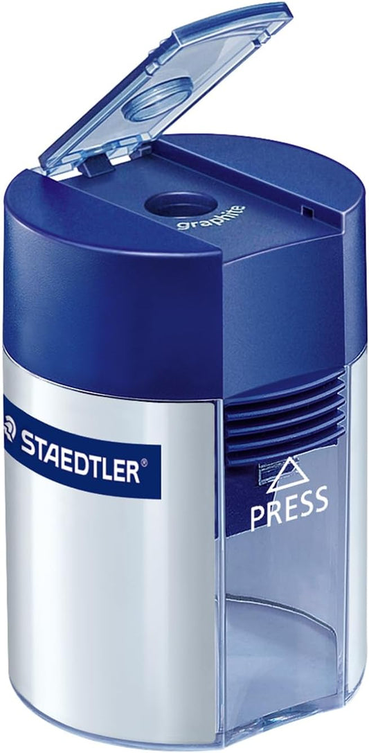 Staedtler Metal Single Hole Sharpener with Tub (511001BK)