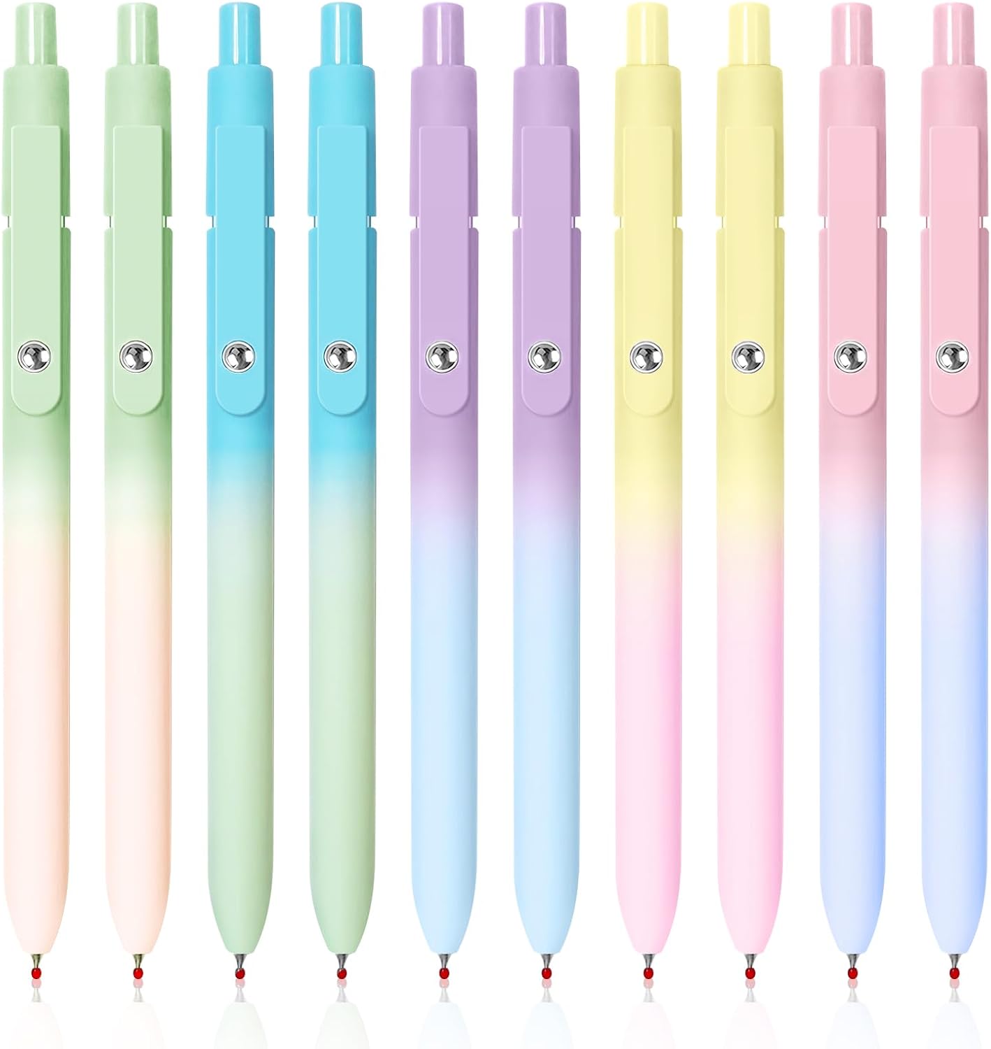 YOXMJDB Gel Pens, 5 Pcs Medium Point Smooth Writing Pens Cute Pens for Women, High-End Series 0.7mm Black Ink Pens for Journaling Note Taking, School Office Supplies (5 Pcs Gradient Morandi)