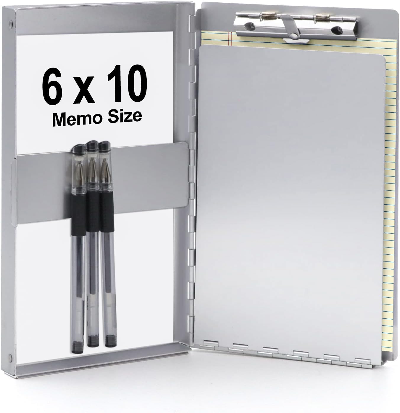 Sunnyclip Aluminum Clipboard with Storage (Letter Size), Metal Recycle Form Holder Portfolio Binder with Clip Inside Posse Box, for Office Business Medical Professionals Stationer
